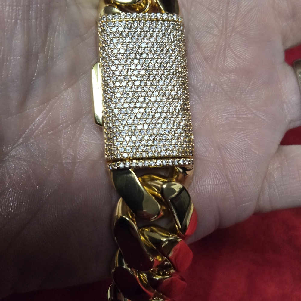 Gold Chain with Mossinite Clasp